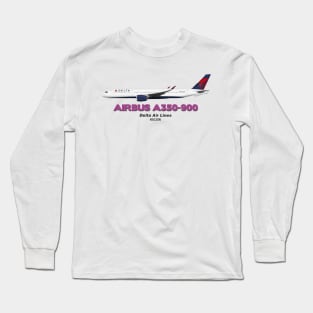 Airbus A350-900 - Delta Air Lines Long Sleeve T-Shirt